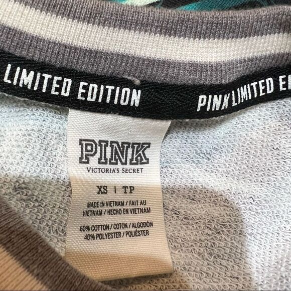 PINK LIMITED  EDITION Black Green & White Sweatshirt Size XS/TP - Picture 7 of 7